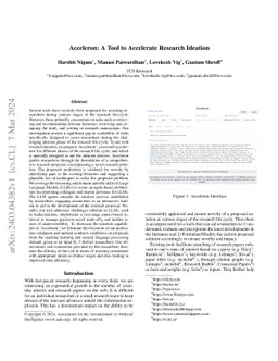 Acceleron: A Tool to Accelerate Research Ideation