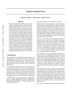 Signature Isolation Forest