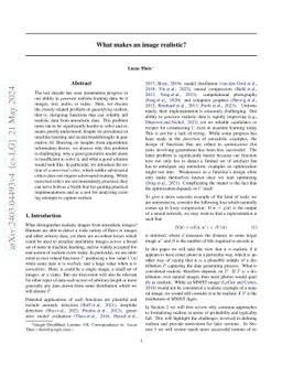 What makes an image realistic?