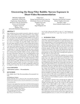 Uncovering the Deep Filter Bubble: Narrow Exposure in Short-Video
  Recommendation