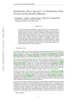 Enhancing Data Quality in Federated Fine-Tuning of Foundation Models