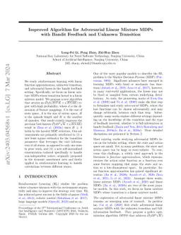 Improved Algorithm for Adversarial Linear Mixture MDPs with Bandit
  Feedback and Unknown Transition
