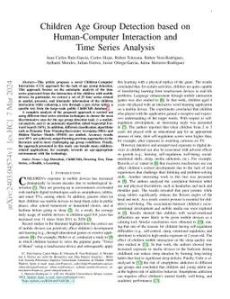 Children Age Group Detection based on Human-Computer Interaction and
  Time Series Analysis