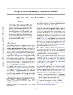 Entropy Aware Message Passing in Graph Neural Networks