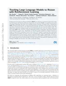 Teaching Large Language Models to Reason with Reinforcement Learning