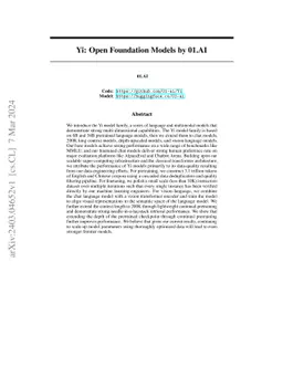 Yi: Open Foundation Models by 01.AI