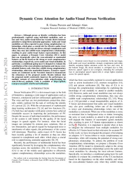 Dynamic Cross Attention for Audio-Visual Person Verification