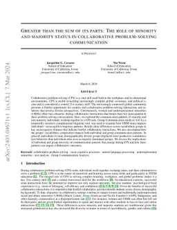 Greater than the sum of its parts: The role of minority and majority
  status in collaborative problem-solving communication