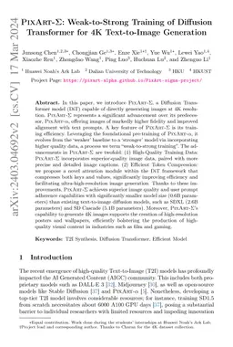 PixArt-Σ: Weak-to-Strong Training of Diffusion Transformer for 4K
  Text-to-Image Generation