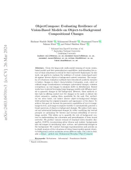ObjectCompose: Evaluating Resilience of Vision-Based Models on
  Object-to-Background Compositional Changes