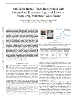 mmPlace: Robust Place Recognition with Intermediate Frequency Signal of
  Low-cost Single-chip Millimeter Wave Radar