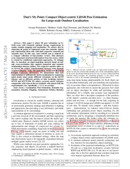 That's My Point: Compact Object-centric LiDAR Pose Estimation for
  Large-scale Outdoor Localisation