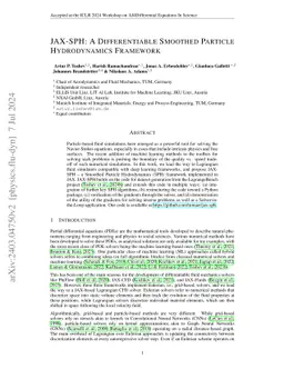 JAX-SPH: A Differentiable Smoothed Particle Hydrodynamics Framework