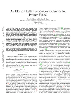 An Efficient Difference-of-Convex Solver for Privacy Funnel