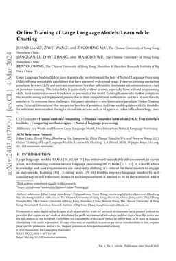 Online Training of Large Language Models: Learn while chatting