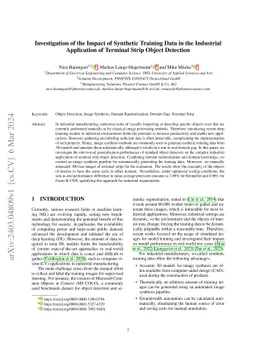 Investigation of the Impact of Synthetic Training Data in the Industrial Application of Terminal Strip Object Detection