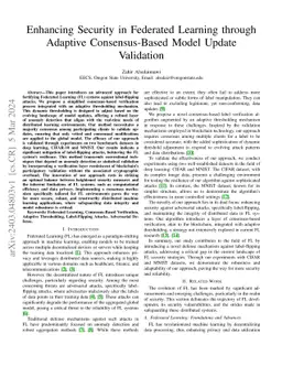 Enhancing Security in Federated Learning through Adaptive
  Consensus-Based Model Update Validation