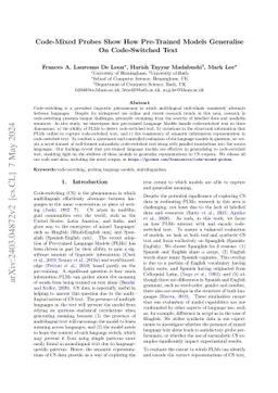 Code-Mixed Probes Show How Pre-Trained Models Generalise On
  Code-Switched Text