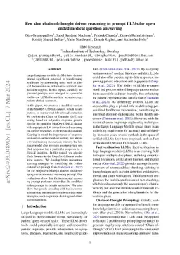 Few shot chain-of-thought driven reasoning to prompt LLMs for open ended
  medical question answering