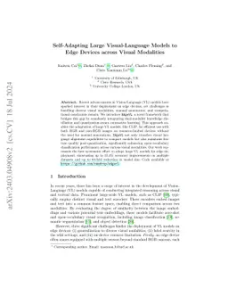 Self-Adapting Large Visual-Language Models to Edge Devices across Visual
  Modalities