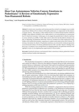 How Can Autonomous Vehicles Convey Emotions to Pedestrians? A Review of
  Emotionally Expressive Non-Humanoid Robots