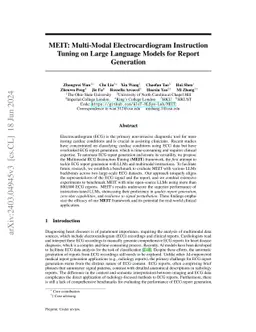 MEIT: Multimodal Electrocardiogram Instruction Tuning on Large Language Models for Report Generation