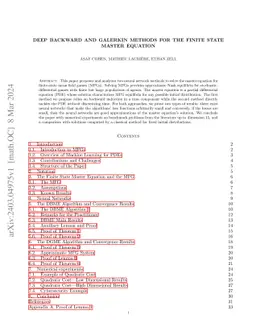 Deep Backward and Galerkin Methods for the Finite State Master Equation