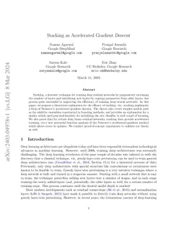 Stacking as Accelerated Gradient Descent