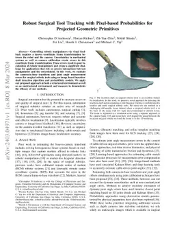 Robust Surgical Tool Tracking with Pixel-based Probabilities for
  Projected Geometric Primitives