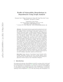 Profile of Vulnerability Remediations in Dependencies Using Graph
  Analysis
