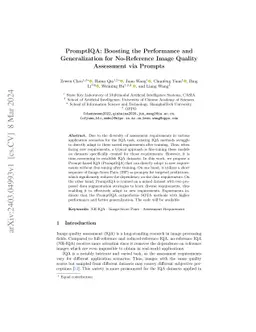 PromptIQA: Boosting the Performance and Generalization for No-Reference
  Image Quality Assessment via Prompts