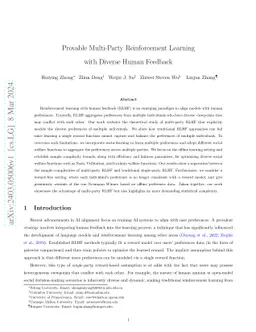 Provable Multi-Party Reinforcement Learning with Diverse Human Feedback