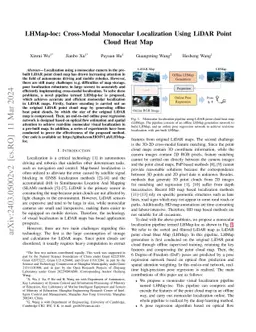 LHMap-loc: Cross-Modal Monocular Localization Using LiDAR Point Cloud
  Heat Map
