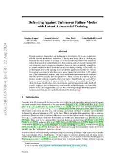 Defending Against Unforeseen Failure Modes with Latent Adversarial Training