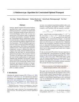 A Sinkhorn-type Algorithm for Constrained Optimal Transport