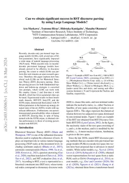 Can we obtain significant success in RST discourse parsing by using
  Large Language Models?