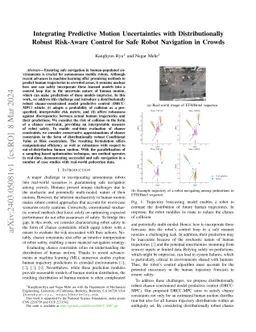 Integrating Predictive Motion Uncertainties with Distributionally Robust
  Risk-Aware Control for Safe Robot Navigation in Crowds