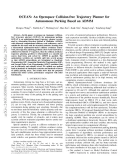 OCEAN: An Openspace Collision-free Trajectory Planner for Autonomous
  Parking Based on ADMM