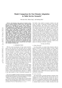 Model Comparison for Fast Domain Adaptation in Table Service Scenario