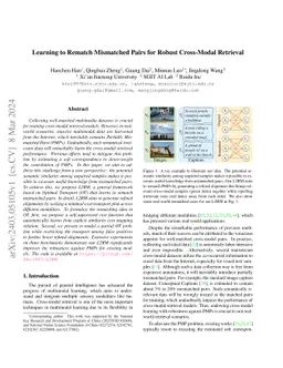 Learning to Rematch Mismatched Pairs for Robust Cross-Modal Retrieval