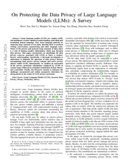 On Protecting the Data Privacy of Large Language Models (LLMs): A Survey