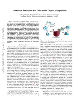 Interactive Perception for Deformable Object Manipulation