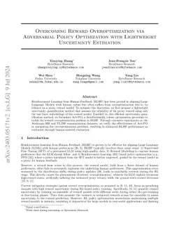 Overcoming Reward Overoptimization via Adversarial Policy Optimization
  with Lightweight Uncertainty Estimation
