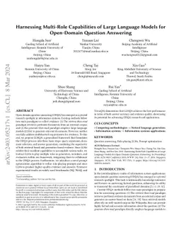 Harnessing Multi-Role Capabilities of Large Language Models for
  Open-Domain Question Answering
