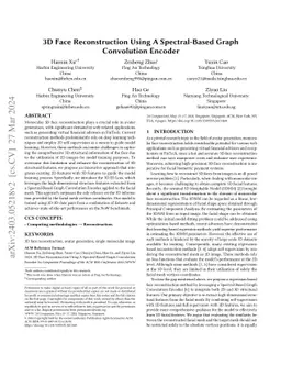 3D Face Reconstruction Using A Spectral-Based Graph Convolution Encoder