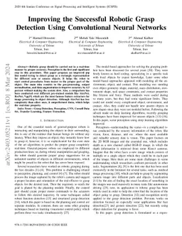 Improving the Successful Robotic Grasp Detection Using Convolutional
  Neural Networks