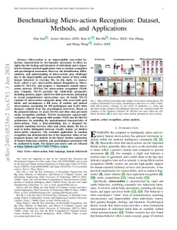 Benchmarking Micro-action Recognition: Dataset, Methods, and
  Applications