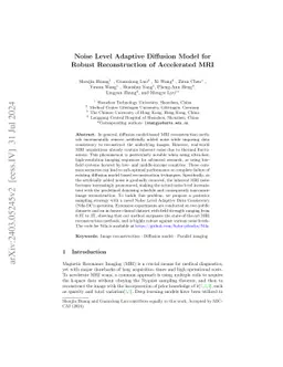 Noise Level Adaptive Diffusion Model for Robust Reconstruction of
  Accelerated MRI