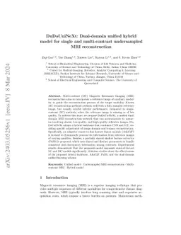 DuDoUniNeXt: Dual-domain unified hybrid model for single and
  multi-contrast undersampled MRI reconstruction