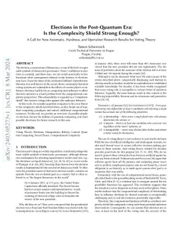 Elections in the Post-Quantum Era: Is the Complexity Shield Strong
  Enough?